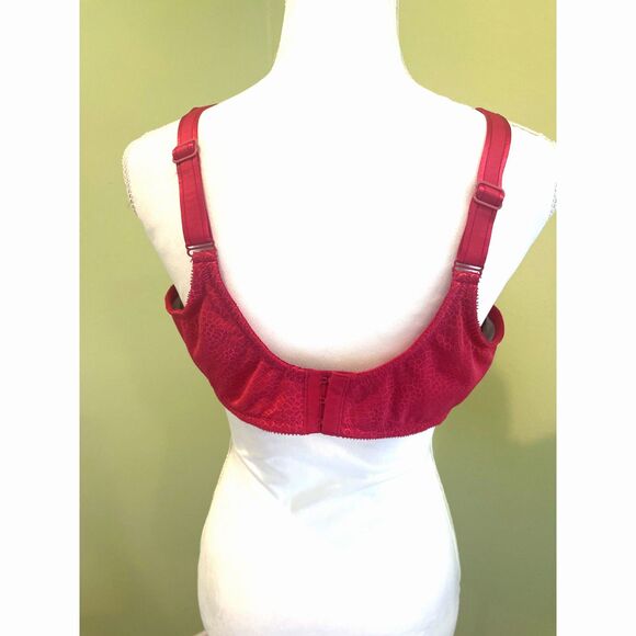 Chantelle Bra 42 F (DDD) Red Full Coverage Underwire Magnifique Minimizer Plus S - Picture 5 of 15